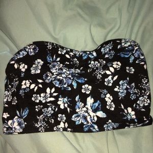 floral print tube top bandeau